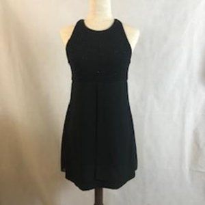 EUC Little Black Mini Dress with Sheer Split Overlay Skirt Size 6 Petite